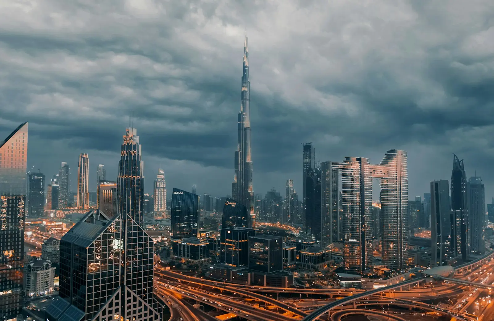 Dubai skyline at night